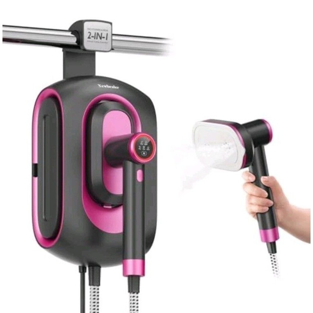 Newbealer 2-in-1 Pro Steam Station Iron 1550W 3 Modes 1.2L Tank NEW Pink
